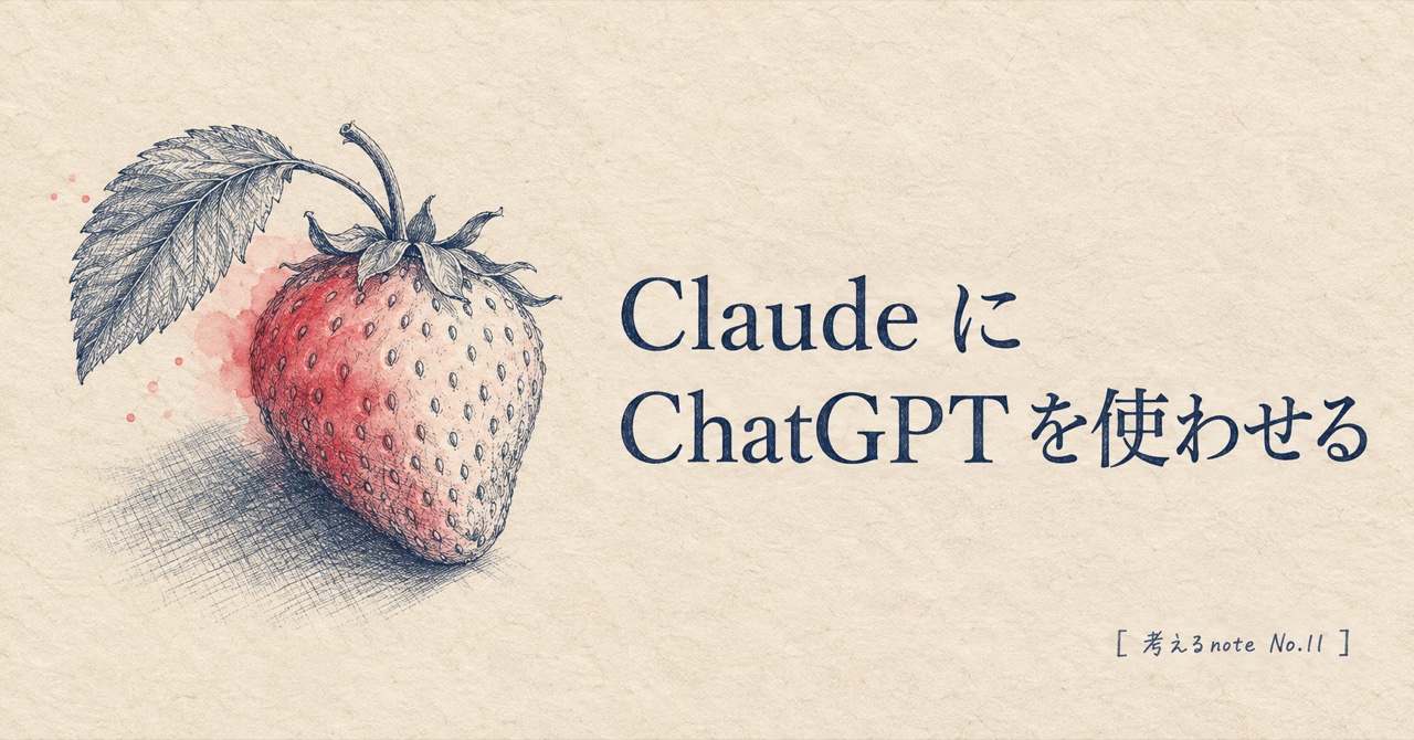 この記事のサムネイルも、Claude が ChatGPT に頼んで作りました